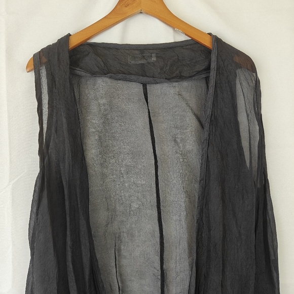 VTG Blue Fish Mesh Silk Navy Blue Boho Blouse Size 0 Women's - Picture 8 of 15